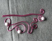 Dark pink shawlpin or hairslide