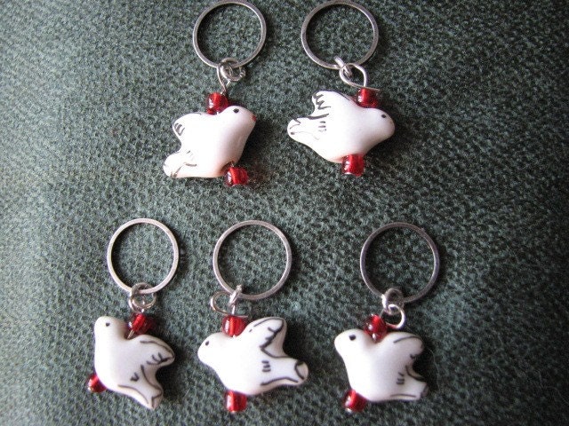 Dove stitch markers set of 5