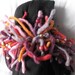 Sea anemone scrunchie purple, red, grey, orange