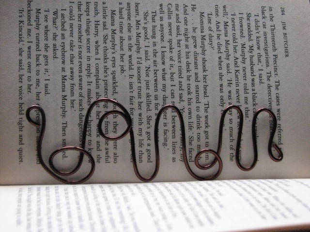 RESERVED for Scavenger hunt Brown wire bookmark