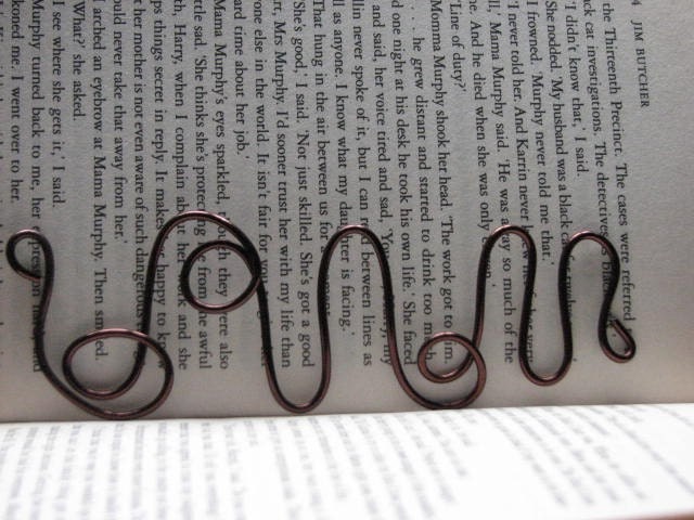 RESERVED for Scavenger hunt Brown wire bookmark