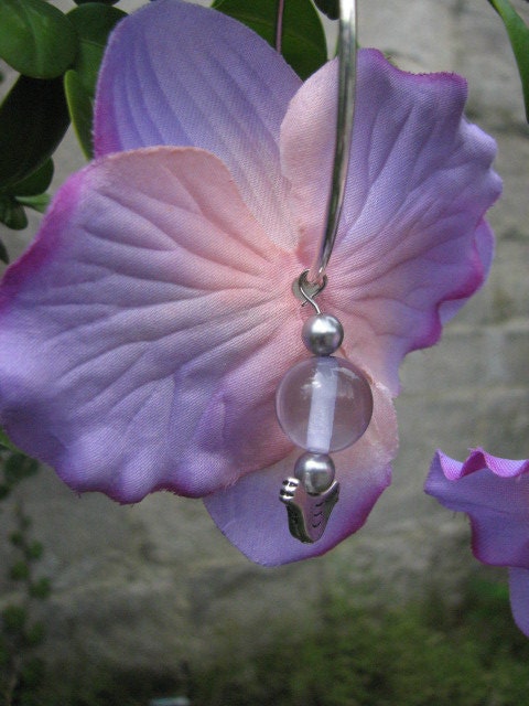 Flower earrings purple orchids