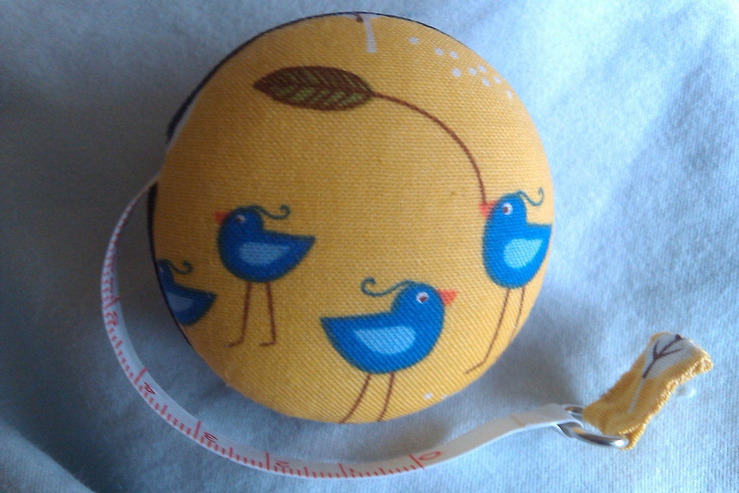 Blue Bird Tape Measure - blue on yellow