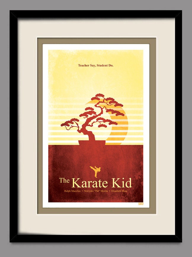 The Karate Kid 1984 - Retro Minimalist Movie Poster 11x17 Print