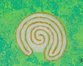 Baltic Wheel Labyrinth: ACEO Original Art
