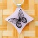 Butterfly Pendant, Fused Glass Jewelry, Dichroic Pendant, Light Pink Pastel, Spring (Item 10006-P)