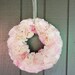 Pink Christmas Wreath Shabby  White Organza & Glitter