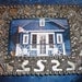Framed Art Watercolor Beach House Slate Blue in Nautical Gunmetal Frame