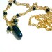 Navy Blue Necklace Lapis Necklace Lapis Stick Pendant Gold Jewelry Gemstone
