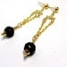 Black Earrings Chandelier Earrings Gold Jewelry Fashion Jewellery Gift Wedding Bridesmaid Handmade Studs Dangle Chain Flower
