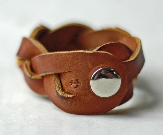Rustic Brown Leather Mystery Braid Bracelet