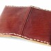 Red-Brown leather bi-fold Minimal credit card wallet