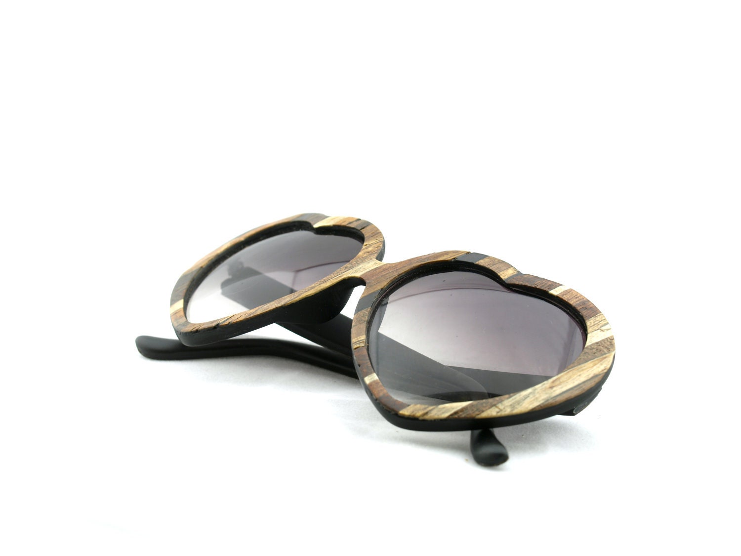 Lolita Womens Heart Sunglasses // The Original Handcrafted Wood Veneer Sunglasses // PATCHWORK