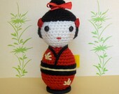 Crochet Doll Japanese Kokeshi Figure Doll