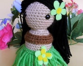 Crochet Hula Doll Tahitian Dancer Amigurumi