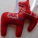 Embroidered Dala Horse Ornament