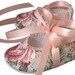 Pink2Blue's Natasha in Pink Baby Girl Shoe. Infant Sizes, Handmade by Pink2Blue