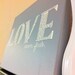Bible Verse Art - Christian Art - Scripture Art - LOVE Never Fails - 9x12 - Wrapped Canvas - Valentines, Grey, Home Decor, Gift