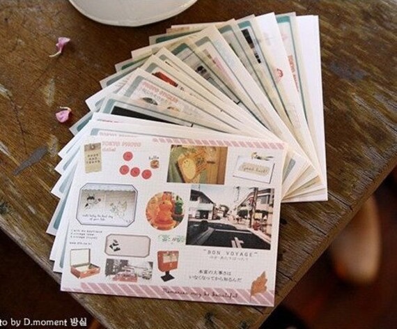 14 Sheets Korea Pretty Sticker Set - Deco Sticker Set - Road and Tokyo