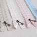 Lace Short Zippers - Scallop Lace Clothes Purse Bags Metal Zipper Trim DIY Fabric Crafts 5Pcs - 9 Inches