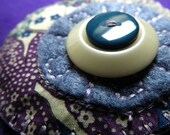 Purple pansies Liberty cotton felt and fabric brooch / pin