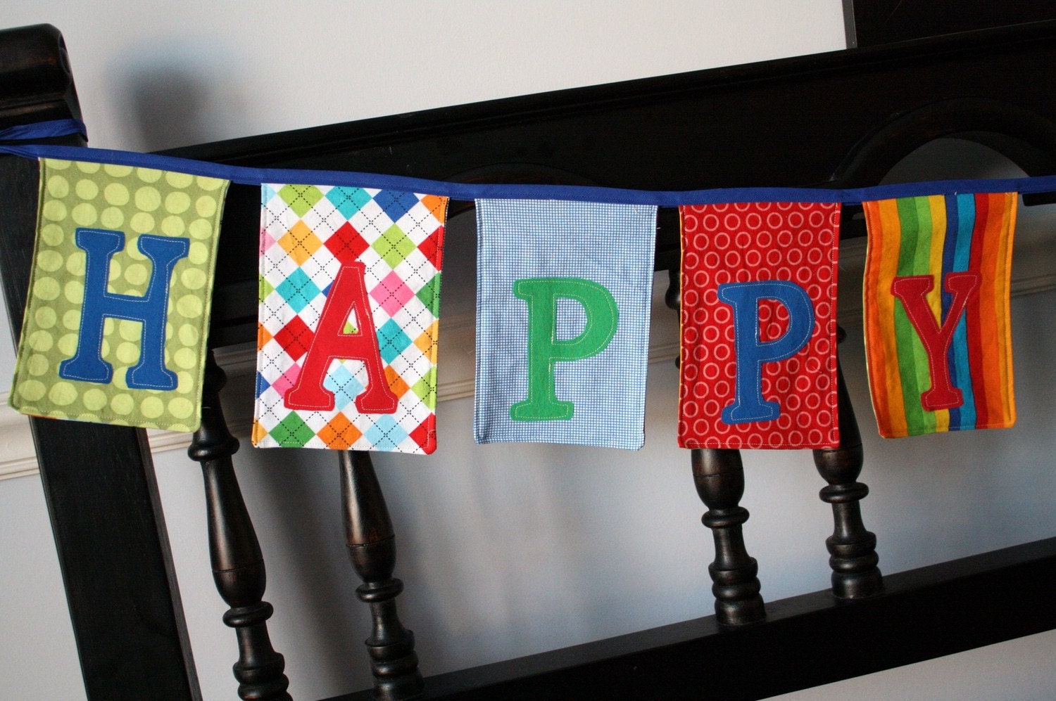 Happy Birthday Banner Bunting Garland - Made from Fabric - Eco-Friendly and Lasts for Years