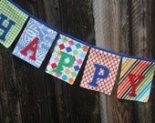 Fabric Happy Birthday Banner/Bunting/Garland