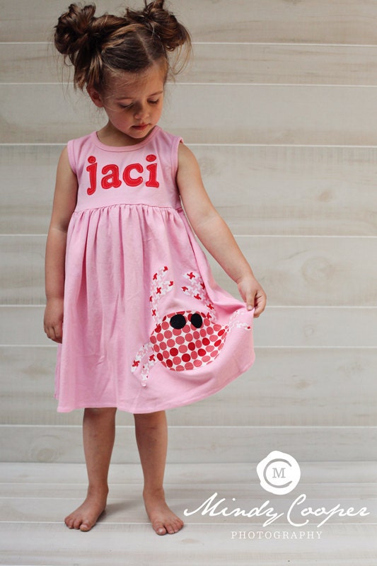 Crab Dress - Summer Dress- Personalized Dress- You Choose Dress Color and Sleeve Length