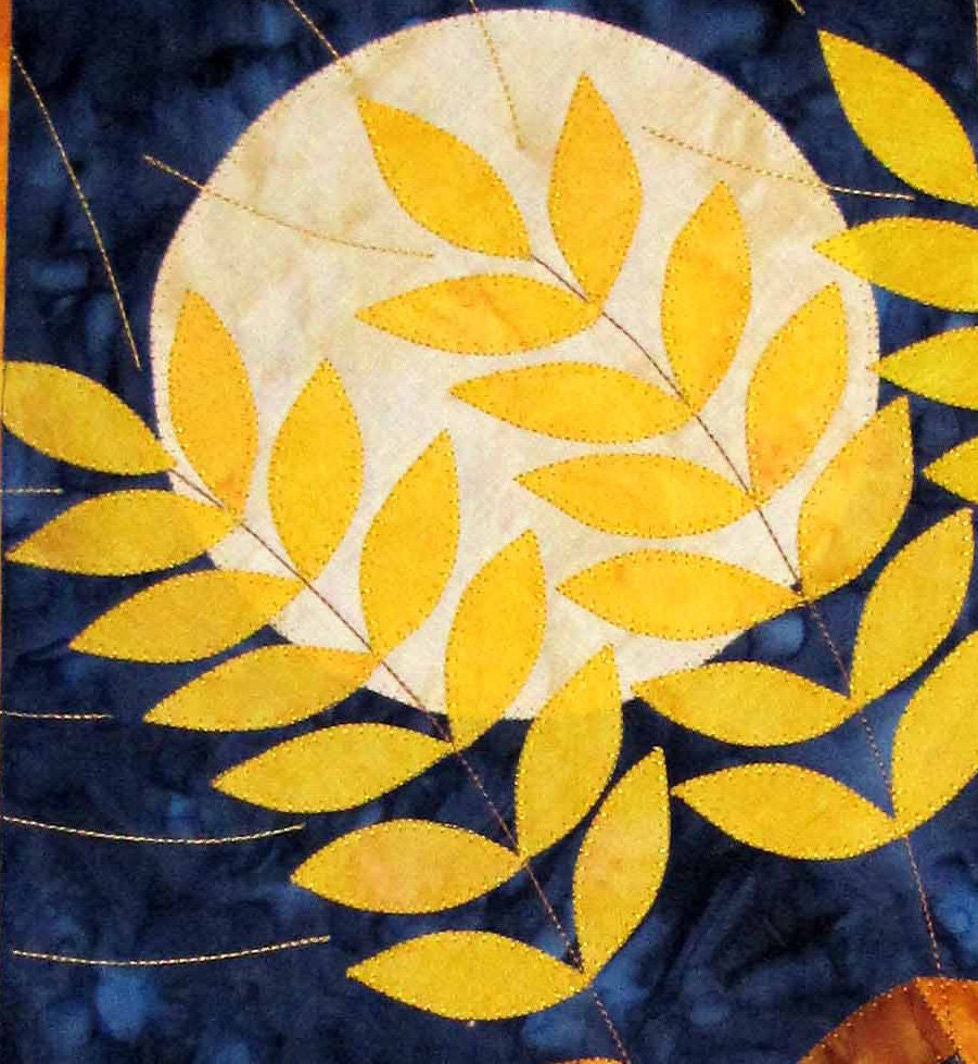 Autumn Quilted Wall Hanging - Harvest Moon Quilt - On Sale