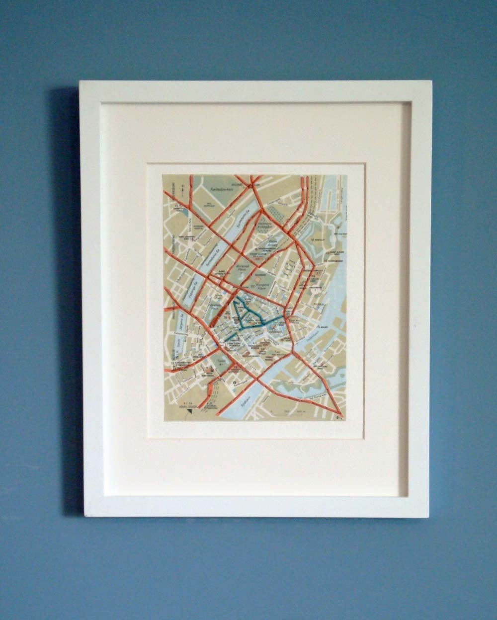 Copenhagen Denmark Embroidered Map