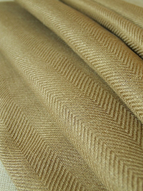 Herringbone Weaving Wheat Linen Fabric 59 Inch Width