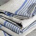 Linen Huckaback Bath Sheet Blue Striped Prewashed
