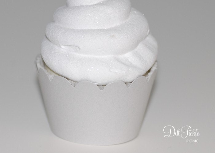 Light Gray Cupcake Wrappers - Standard Cupcake Wraps Set of 25