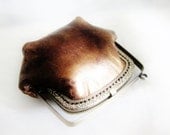 leather coin purse metallic copper cp013