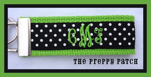Monogrammed 3 Initial Key Chain Fob You Design Choose From 6 Fonts