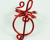 Red Small Treble Clef Ear Cuff