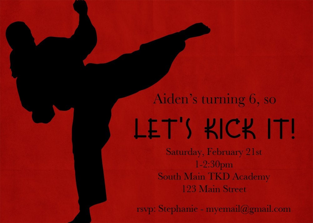 Time to Kick It Birthday Invite Il_570xn