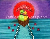 Just Married Love Boat - Art Print