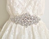 DIANA - Rhinestone sash, bridal crystal belt, dramatic wedding sash - ships in 1 week