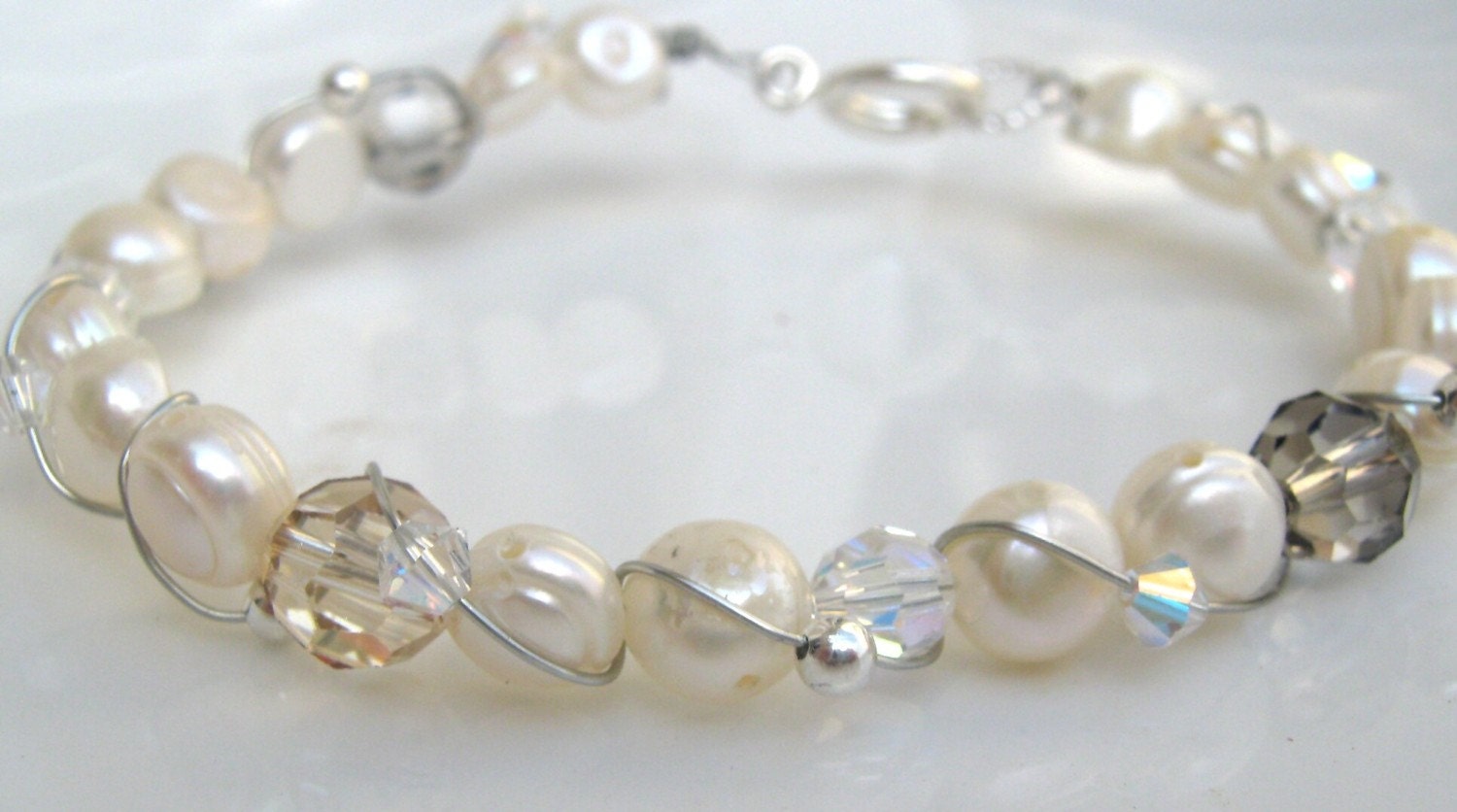 pearl wire twisted bracelet