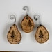 Winter Wonderland - Set of 3 Birch Ornaments - Woodburning
