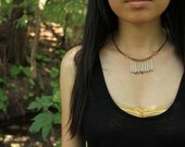 Dangling Chain Fringe Porcupine Quill Necklace