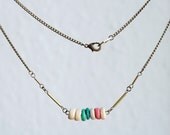 Colour Wood Brass Necklace