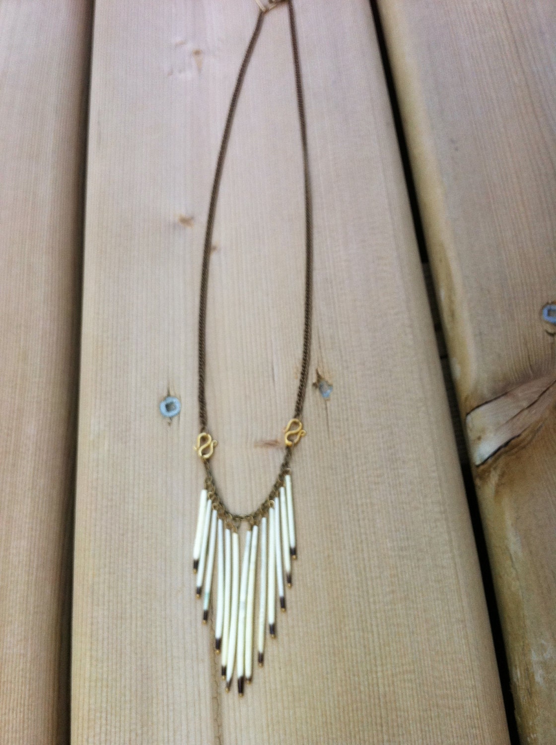 Dangling Fringe Porcupine Quill Necklace