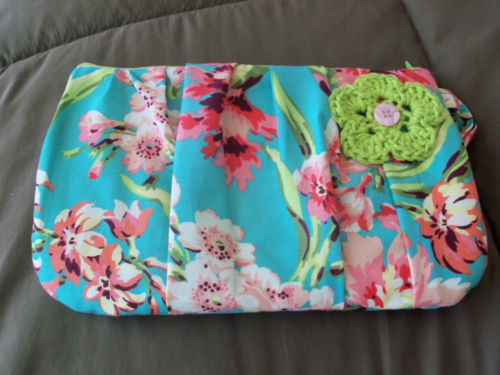 Pleated Flower Clutch -  Ready to Ship