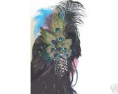 PEACOCK Feather Ostrich Feather Victorian HEADDRESS NEW