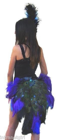 Peacock Tailfeather Burlesque Bussel Skirt  O/S
