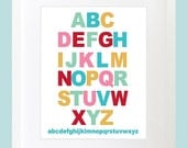 Alphabet Wall Art. Alphabet Wall Print. ABC Wall Art. ABC Wall Print. 8x10 Children Nursery Wall Print Poster