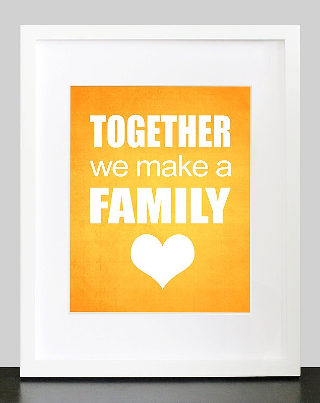 Together We Make A Family Wall Art - 8x10 Custom Inspirational Wall Print Poster