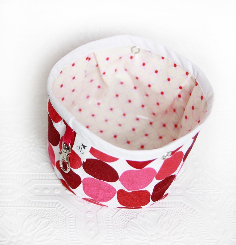 Squishy Travel Pet Water Bowl - Cherry Dots